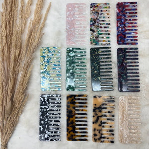 Hair Comb Tortoise - Multiple Colour Options