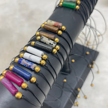 Gemstone Cylinder Bar Cinch Bracelet