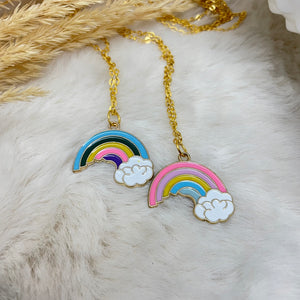 Best Friends Rainbow into Clouds Necklace (2)