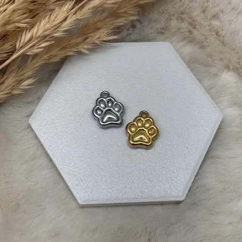 Stainless Steel / Paw Puffy Pendant or Necklace