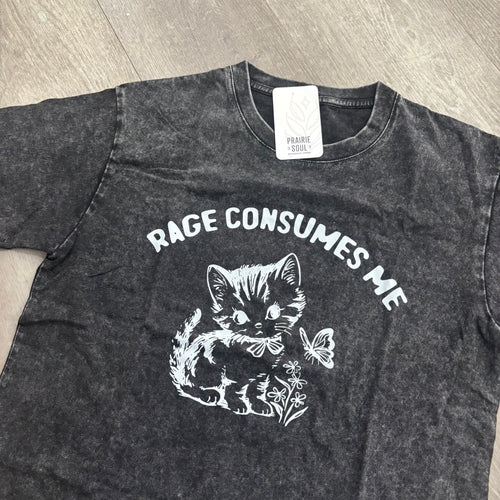 Graphic Tee / Rage Consumes Me Kitten and Butterfly