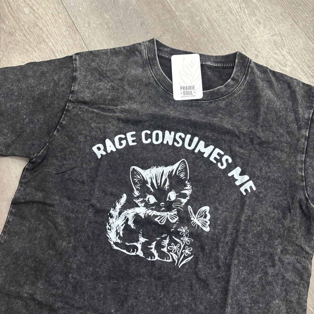 Graphic Tee / Rage Consumes Me Kitten and Butterfly