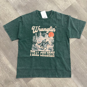 Graphic Tee / Wranglin up Feral Children green