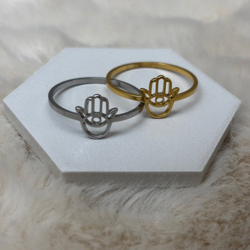 Hamsa Hand Evil Eye Ring