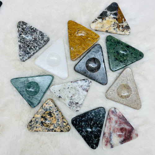 Gemstone Triangle Sphere Holder / Variety of Stones