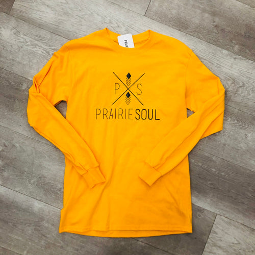 Prairie Soul Long Sleeve Tee / Yellow / X logo