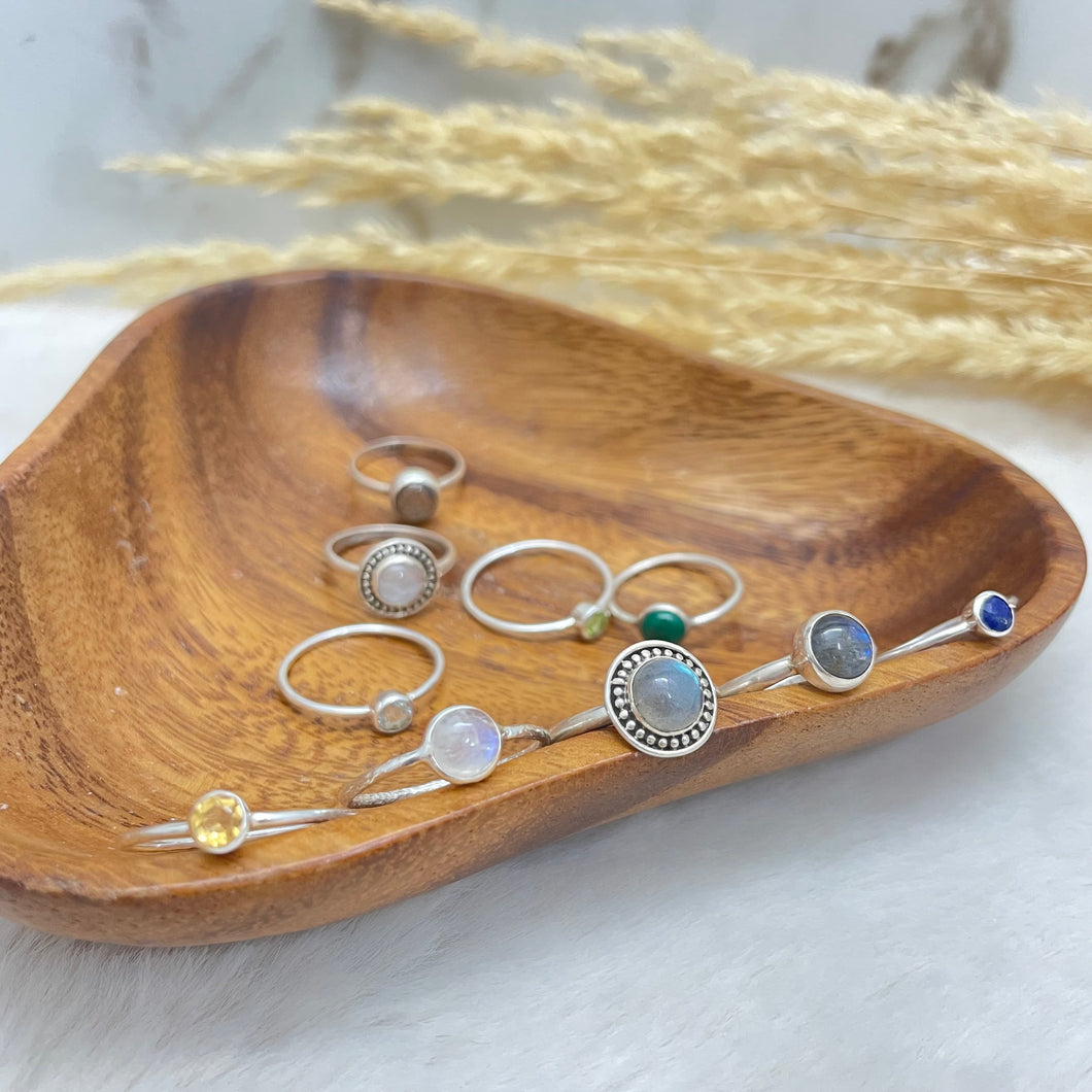 Gemstone Ring / Sterling Silver / Variety of Stones