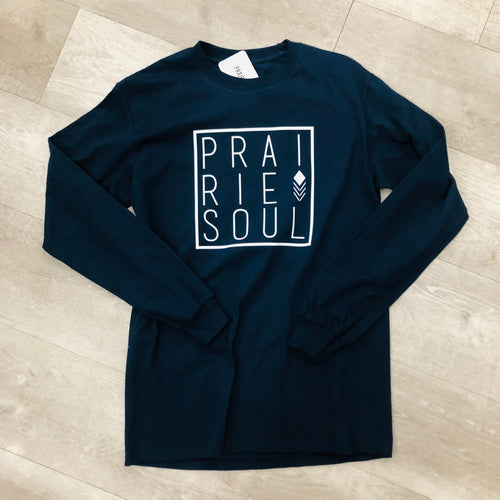 Prairie Soul Long Sleeve Tee / Blue Navy / Box Logo