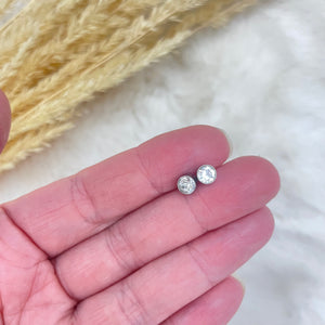 Birthstone Stud Earrings Stainless Steel