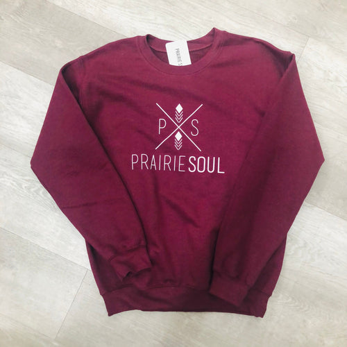 Prairie Soul Crewneck Sweater OG / Maroon / X logo
