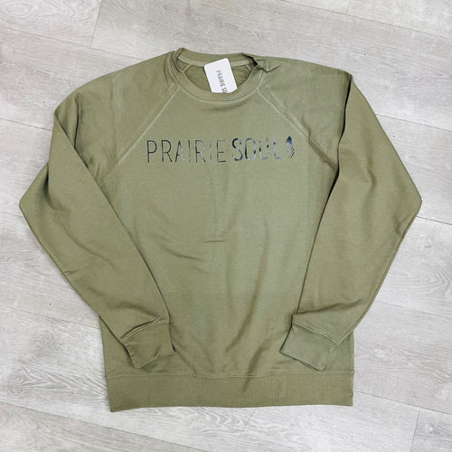 Prairie Soul Crewneck Sweater Lightweight / Green Olive / Line
