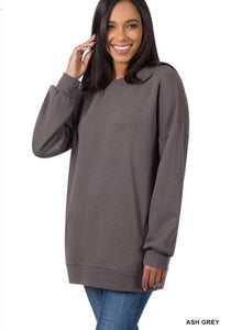 Sweatshirt round neck with pockets 29"