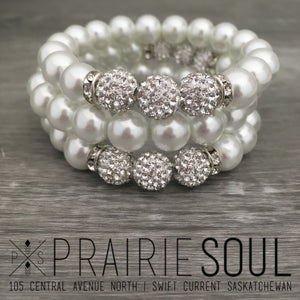 Pearl Stacker Bracelet / White