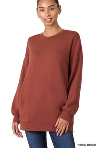 Sweatshirt round neck with pockets 29"
