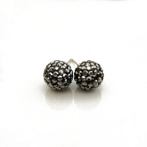 Glitterball Earrings - Metallic Gunmetal (Hematite)