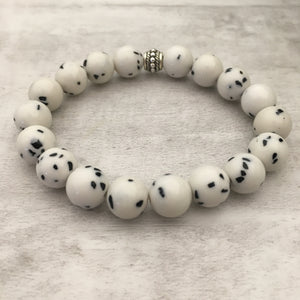 Stone Stacker Bracelet / Dalmatian