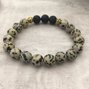 Stone Stacker Bracelet / Dalmatian Jasper