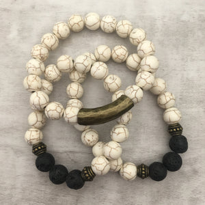 Stone Stacker Bracelet / White Turquoise