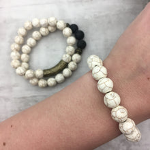 Stone Stacker Bracelet / White Turquoise