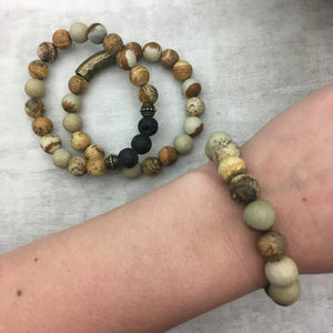 Stone Stacker Bracelet / Picture Jasper / Desert Sand