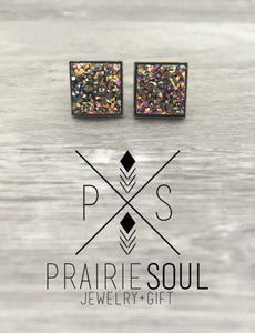 Druzy Earrings / Square / Various Colours