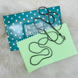 Sterling silver 925 chains + polishing cloth sets