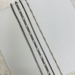 Sterling silver 925 chains + polishing cloth sets