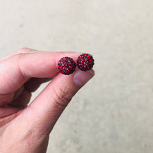Glitterball Earrings - Red Dark Garnet