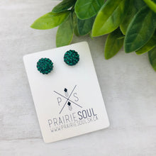 Glitterball Earrings - Green Emerald
