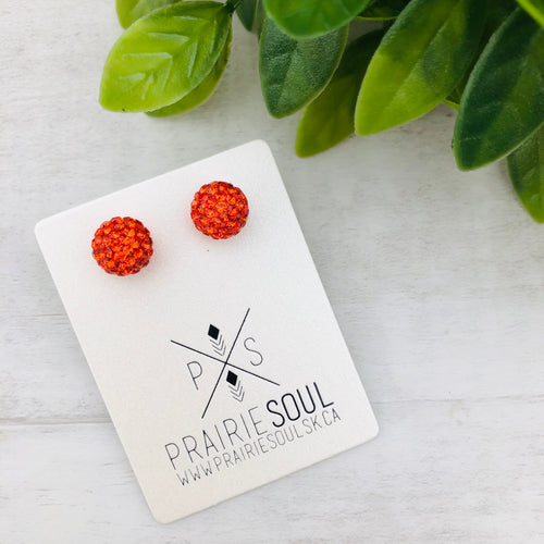 Glitterball Earrings - Burnt Orange