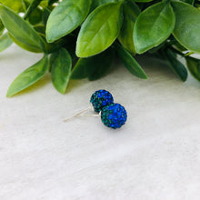 Glitterball Earrings - Bronco Blue + Green
