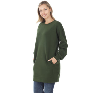 Sweatshirt long with pockets 33" mo