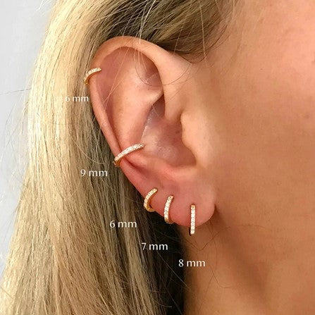 Hoop Earrings / Pave Diamond / Variety of Sizes