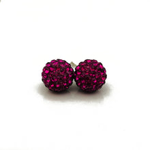 Glitterball Earrings - Hot Pink