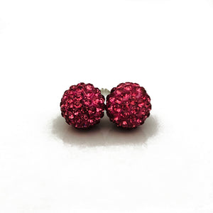 Glitterball Earrings - Pink Rose