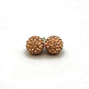 Glitterball Earrings - Rose Gold