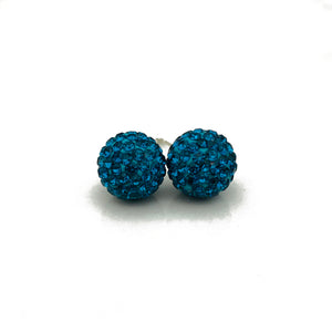 Glitterball Earrings - Turquoise Zircon