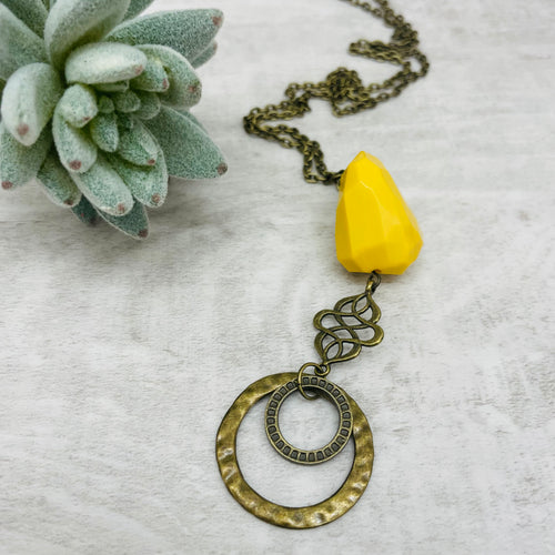Necklace / one of a kind #58 / mustard yellow