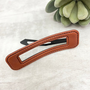 Hair Barrette Snap Leather