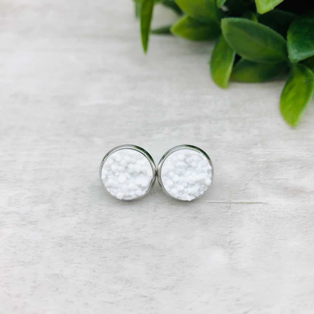 Druzy Earrings / Original / White