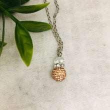 Glitterball Drop Necklace / Rose Gold
