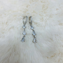 Hoop Earrings / Hanging Diamond Trio