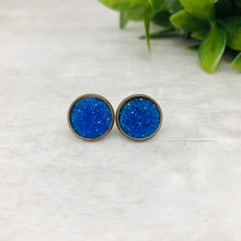 Druzy Earrings / Dome / Blue Royal
