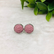 Druzy Earrings / Dome / Purple Mauve