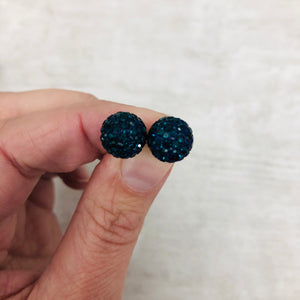 Glitterball Earrings - Blue Navy