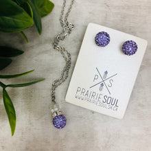 Glitterball Drop Necklace / Purple Lilac