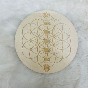 Gemstone Chakra Healing Wood Plate
