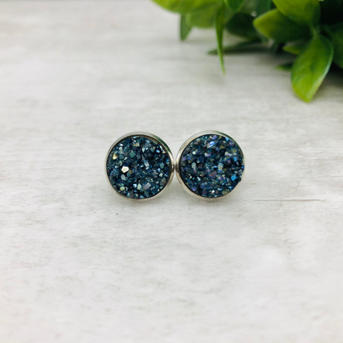 Druzy Earrings / Original / Purple Midnight