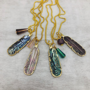 Feather Abalone Shell Necklace