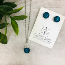 Glitterball Drop Necklace / Turquoise Zircon